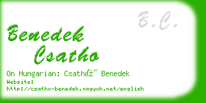 benedek csatho business card